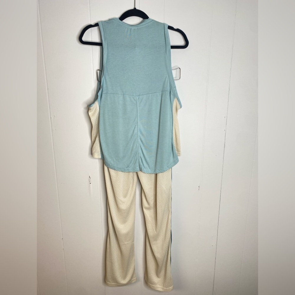 Free People Light Blue Mesh Paneled Tank Top - Picture 11 of 11